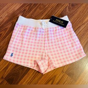 Polo by Ralph Lauren Pink & White Gingham Knit Shorts